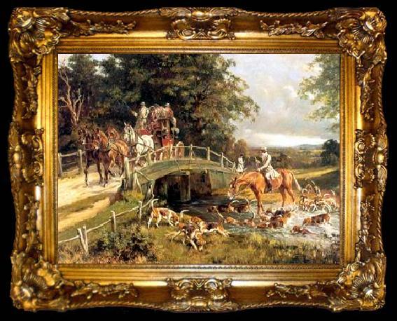 framed  unknow artist Classical hunting fox, Equestrian and Beautiful Horses, 03., ta009-2